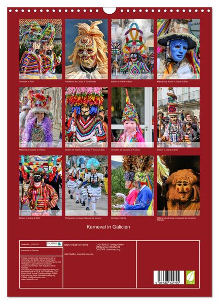 Produktbild: Karneval in Galicien (Wandkalender 2026 DIN A3 hoch), CALVENDO Monatskalender