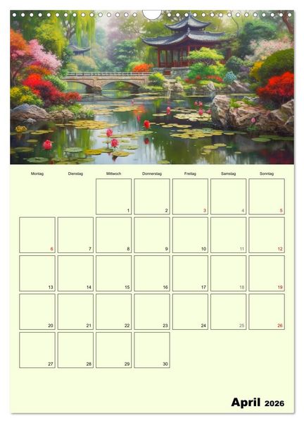 Produktbild: Im japanischen Garten. Zauberhafte Illustrationen (Wandkalender 2026 DIN A3 hoch), CALVENDO Monatskalender