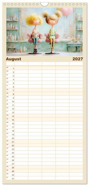 Produktbild: Familienplaner 2027 - Herzensmomente. Beste Freundinnen in Liebe verbunden mit 5 Spalten (Wandkalender, 21 x 45 cm) CALVENDO