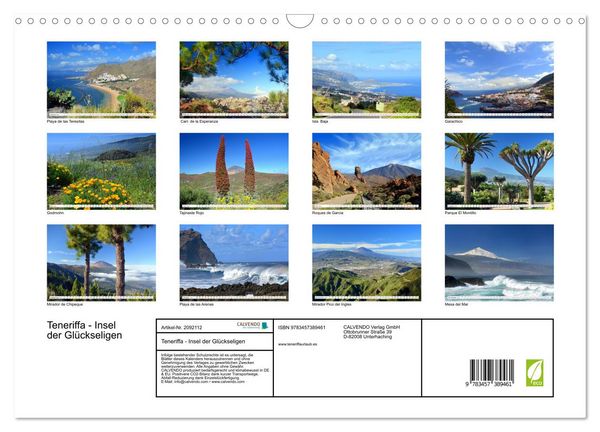 Produktbild: Teneriffa - Insel der Gl&uuml;ckseligen (Wandkalender 2026 DIN A3 quer), CALVENDO Monatskalender