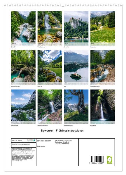 Produktbild: Slowenien - Fr&uuml;hlingsimpressionen (hochwertiger Premium Wandkalender 2026 DIN A2 hoch), Kunstdruck in Hochglanz