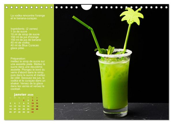 Produktbild: Cocktails de vodka Fascination (Calendrier mural 2026 DIN A4 vertical), CALVENDO calendrier mensuel