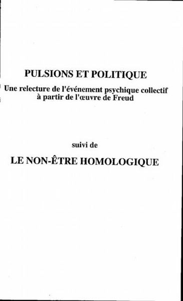 Produktbild: Pulsions et Politique