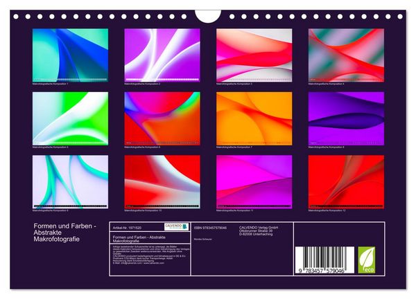 Produktbild: Formen und Farben - Abstrakte Makrofotografie (Wandkalender 2026 DIN A4 quer), CALVENDO Monatskalender