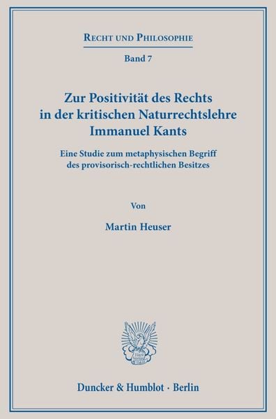 Produktbild: Zur Positivit&auml;t des Rechts in der kritischen Naturrechtslehre Immanuel Kants.