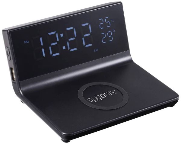 Produktbild: Sygonix Ladestation 15W Alarm Clock with Wireless Charger SY-5459860