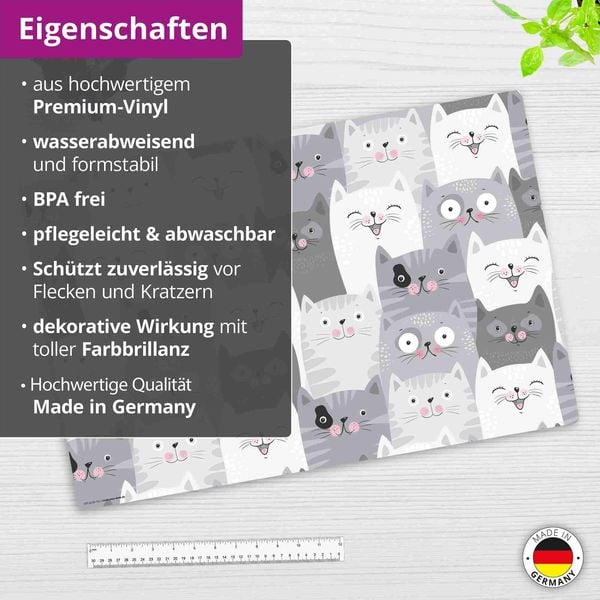 Produktbild: Cover-your-desk Schreibtischunterlage f&uuml;r Kinder und Erwachsene Katzen-Konferenz, aus hochwertigem Vinyl , 60 x 40 cm