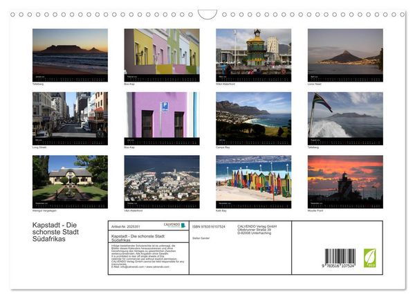 Produktbild: Kapstadt - Die schonste Stadt S&uuml;dafrikas (Wandkalender 2026 DIN A3 quer), CALVENDO Monatskalender