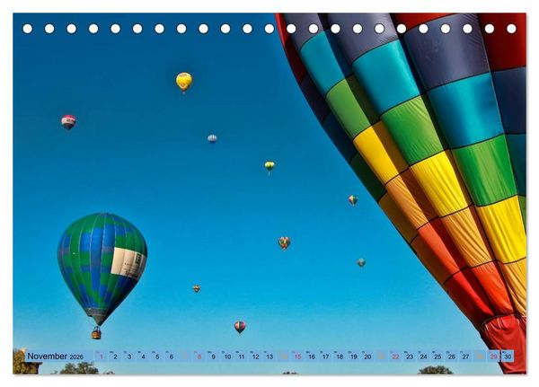 Produktbild: Fahren mit dem Ballon (Tischkalender 2026 DIN A5 quer), CALVENDO Monatskalender