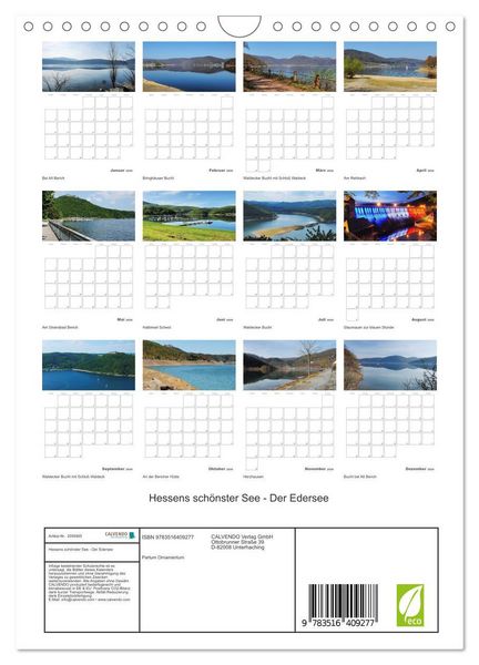 Produktbild: Hessens sch&ouml;nster See - Der Edersee (Wandkalender 2026 DIN A4 hoch), CALVENDO Monatskalender