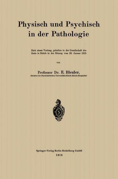 Produktbild: Physisch und Psychisch in der Pathologie