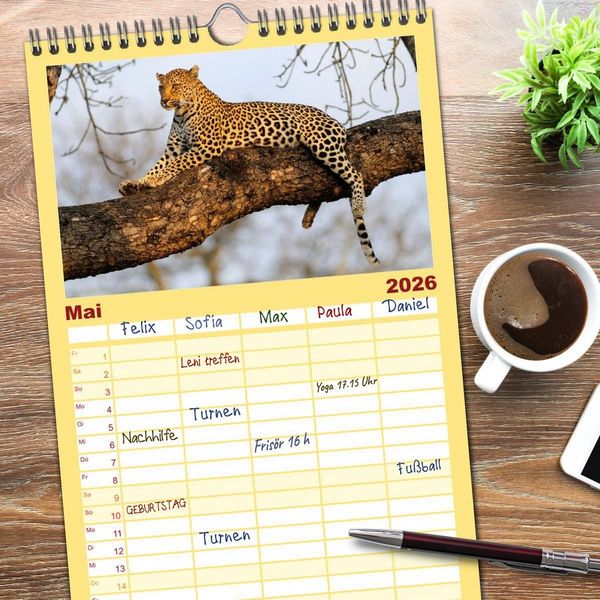 Produktbild: Familienplaner 2026 - S&uuml;dafrika Christian Heeb mit 5 Spalten (Wandkalender, 21 x 45 cm) CALVENDO