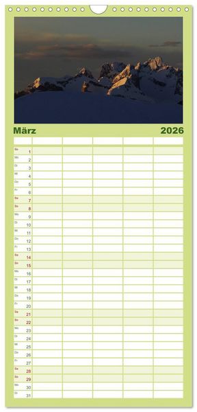 Produktbild: Familienplaner 2026 - S&uuml;dtirol im Jahreslauf mit 5 Spalten (Wandkalender, 21 x 45 cm) CALVENDO