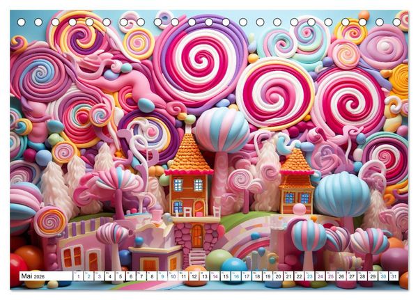 Produktbild: Zuckertr&auml;ume im Candyland (Tischkalender 2026 DIN A5 quer), CALVENDO Monatskalender