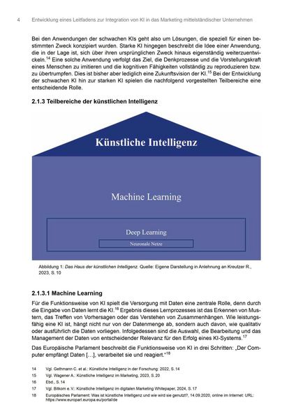 Produktbild: Entwicklung eines Leitfadens zur Integration von KI in das Marketing mittelst&auml;ndischer Unternehmen