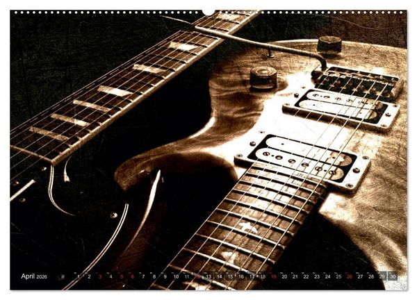 Produktbild: GITARREN Vintage Art (hochwertiger Premium Wandkalender 2026 DIN A2 quer), Kunstdruck in Hochglanz