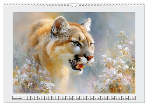 Produktbild: Bergl&ouml;wen. Kraftvolle Eleganz der Wildnis (Wandkalender 2027 DIN A3 quer), CALVENDO Monatskalender