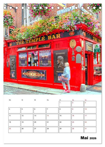 Produktbild: Dublin - faszinierende irische Hauptstadt (Tischkalender 2026 DIN A5 hoch), CALVENDO Monatskalender