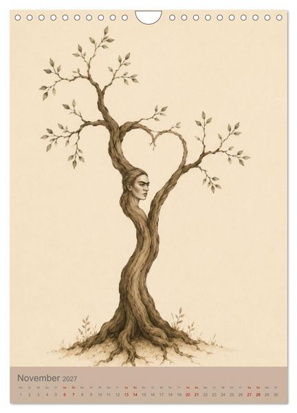 Produktbild: Verwurzelte Tr&auml;ume - Poetische Frauenportr&auml;ts voller Natur und Symbolik (Wandkalender 2027 DIN A4 hoch), CALVENDO Monatskalender