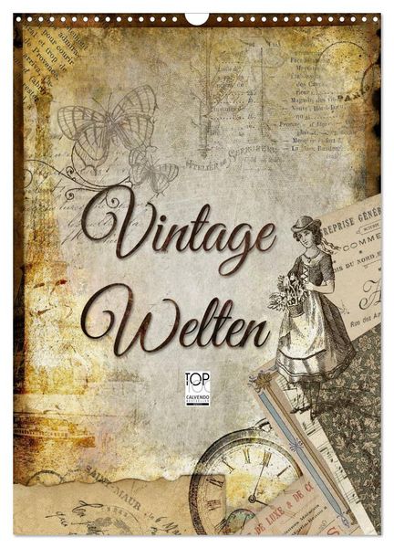 Produktbild: Vintage Welten (Wandkalender 2026 DIN A3 hoch), CALVENDO Monatskalender