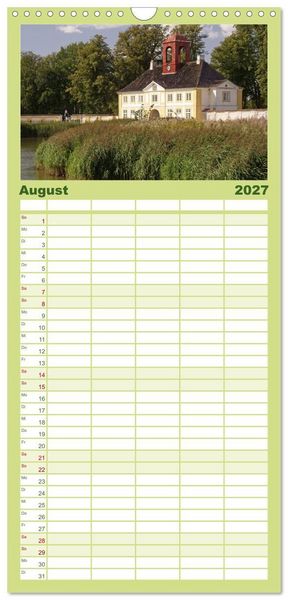 Produktbild: Familienplaner 2027 - Schl&ouml;sser in D&auml;nemark mit 5 Spalten (Wandkalender, 21 x 45 cm) CALVENDO