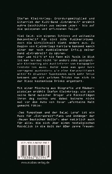 Produktbild: Das Rumpsteak und der Dalai Lama &hellip; Kurzgeschichten und R&auml;uberpistolen von Extrabreit-Gitarrist Stefan Kleinkrieg