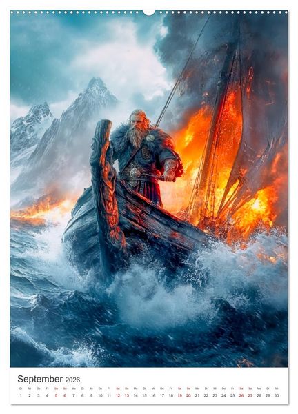 Produktbild: Die Wikinger und ihre Welt - Im Einklang mit der Wildnis und den G&ouml;ttern (Wandkalender 2026 DIN A2 hoch), CALVENDO Monatskalender