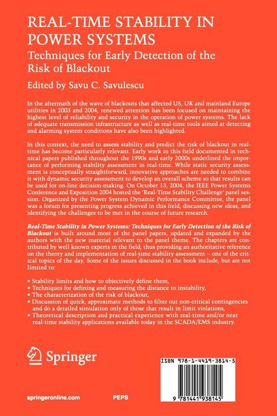 Produktbild: Real-Time Stability in Power Systems