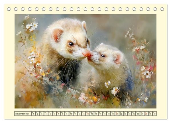 Produktbild: Frettchen. Kleine Wusel im Cottage-Garten (Tischkalender 2027 DIN A5 quer), CALVENDO Monatskalender