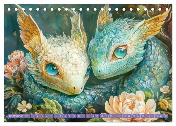 Produktbild: Tierwesen &ndash; Der Fantasie entsprungen (Tischkalender 2026 DIN A5 quer), CALVENDO Monatskalender