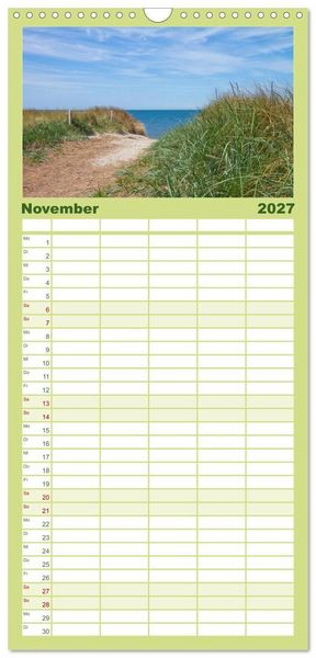 Produktbild: Familienplaner 2027 - Sonne, Strand & Meer mit 5 Spalten (Wandkalender, 21 x 45 cm) CALVENDO