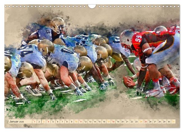 Produktbild: American Football - einfach cool (Wandkalender 2026 DIN A3 quer), CALVENDO Monatskalender