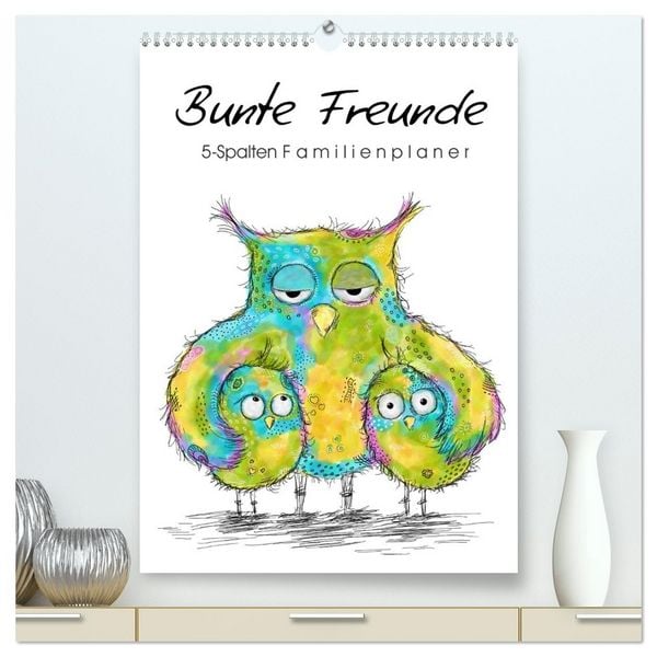 Produktbild: Bunte Freunde (hochwertiger Premium Wandkalender 2026 DIN A2 hoch), Kunstdruck in Hochglanz