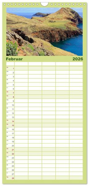Produktbild: Familienplaner 2026 - Madeira und Porto Santo mit 5 Spalten (Wandkalender, 21 x 45 cm) CALVENDO