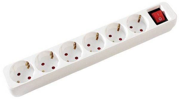 Value 19.99.1087 Steckdosenleiste mit Schalter Weiß Schutzkontakt 1St.