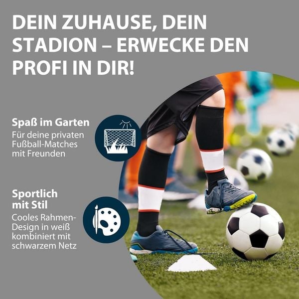 Produktbild: HUDORA 76952 - Fu&szlig;balltor Advanced 120, wei&szlig;, Ma&szlig;e: 120x60x80cm