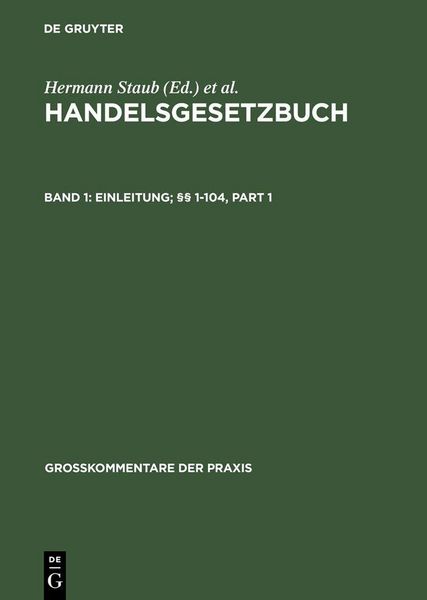 Produktbild: Einleitung; &sect;&sect; 1-104