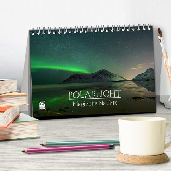 Produktbild: Magische N&auml;chte - POLARLICHT (Tischkalender 2026 DIN A5 quer), CALVENDO Monatskalender