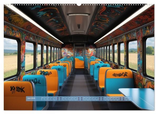 Produktbild: Graffiti Train (hochwertiger Premium Wandkalender 2026 DIN A2 quer), Kunstdruck in Hochglanz