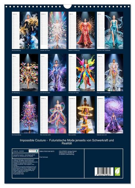 Produktbild: Impossible Couture - Futuristische Mode jenseits von Schwerkraft und Realit&auml;t (Wandkalender 2027 DIN A3 hoch), CALVENDO Monatskalender