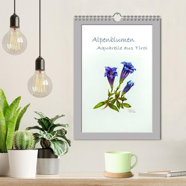 Produktbild: Alpenblumen Aquarelle aus Tirol (Wandkalender 2026 DIN A4 hoch), CALVENDO Monatskalender