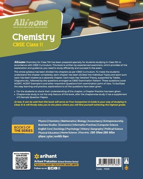 Produktbild: All In One Class 11th Chemistry for CBSE Exam 2024