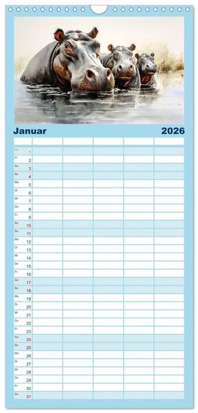 Produktbild: Familienplaner 2026 - Neulich am Wasser mit 5 Spalten (Wandkalender, 21 x 45 cm) CALVENDO