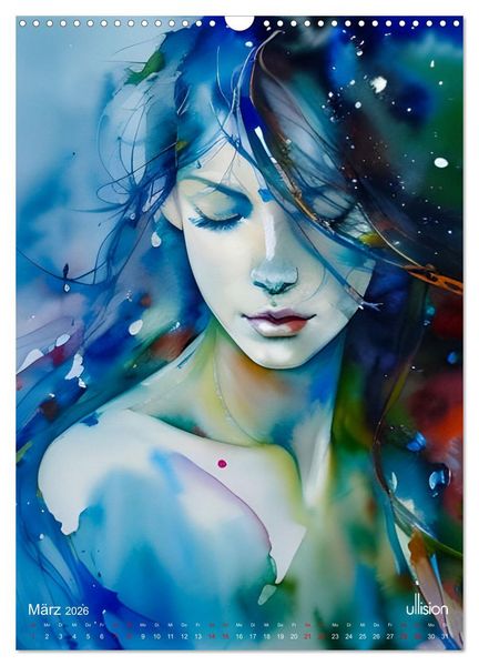Produktbild: WILD FREI SCH&Ouml;N Aquarell-Portraits (Wandkalender 2026 DIN A3 hoch), CALVENDO Monatskalender