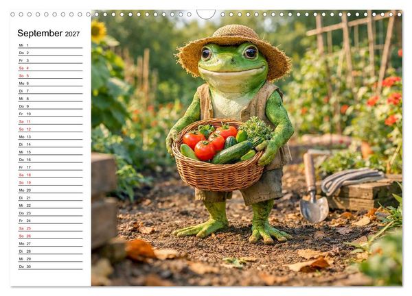 Produktbild: Frosch im Garten (Wandkalender 2027 DIN A3 quer), CALVENDO Monatskalender