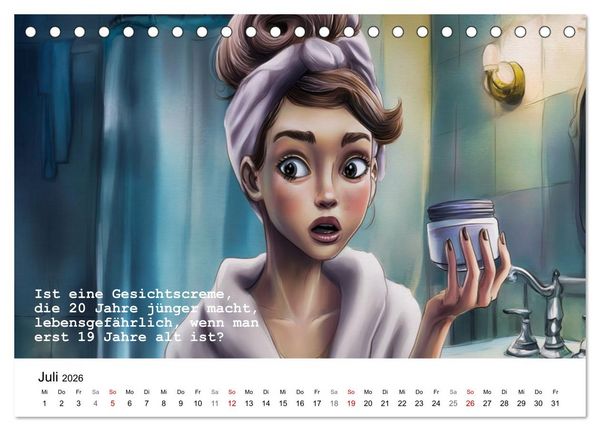 Produktbild: Lustige und paradoxe Fragen (Tischkalender 2026 DIN A5 quer), CALVENDO Monatskalender