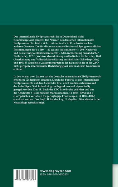 Produktbild: Das internationale Zivilprozessrecht in der ZPO