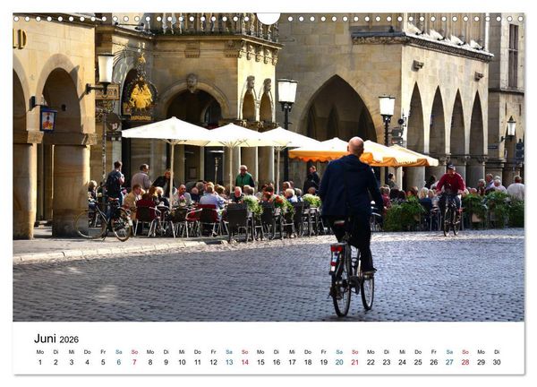 Produktbild: M&uuml;nster - die liebenswerte Fahrradstadt (Wandkalender 2026 DIN A3 quer), CALVENDO Monatskalender