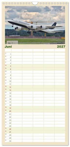 Produktbild: Familienplaner 2027 - Flugzeuge aller Art mit 5 Spalten (Wandkalender, 21 x 45 cm) CALVENDO