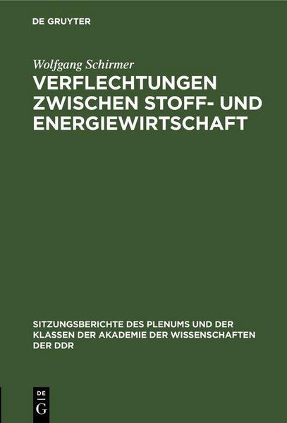 Produktbild: Verflechtungen zwischen Stoff- und Energiewirtschaft